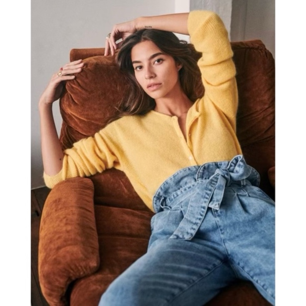 Sezane Yellow Gaspard Cardigan